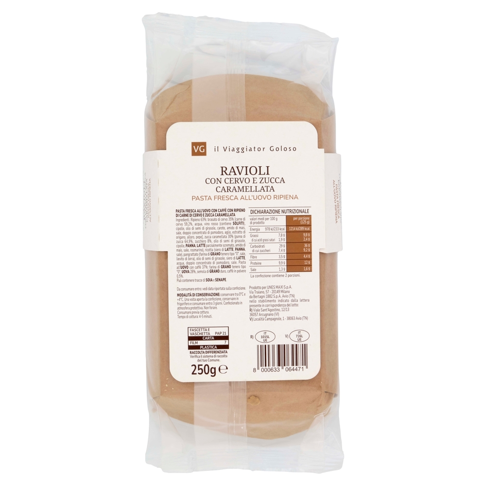 Ravioli con Cervo e Zucca Caramellata Il Viaggiator Goloso